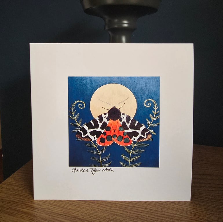 Garden Tiger Moth Handmade Greetings Card 