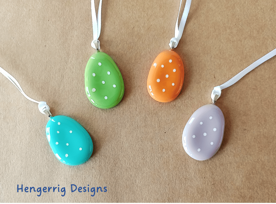 Set of 4 Fused Glass Easter Eggs