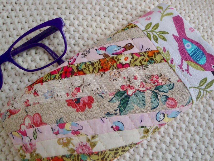 Cotton Patchwork Glasses Case 