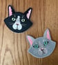 Cat face corner bookmark. Cute cat embroidered cat page keeper .