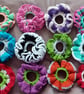 Handmade red cream and green crochet Scrunchie  - Image 3
