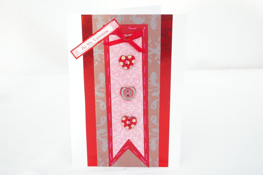 Valentine's Day Card with button hearts