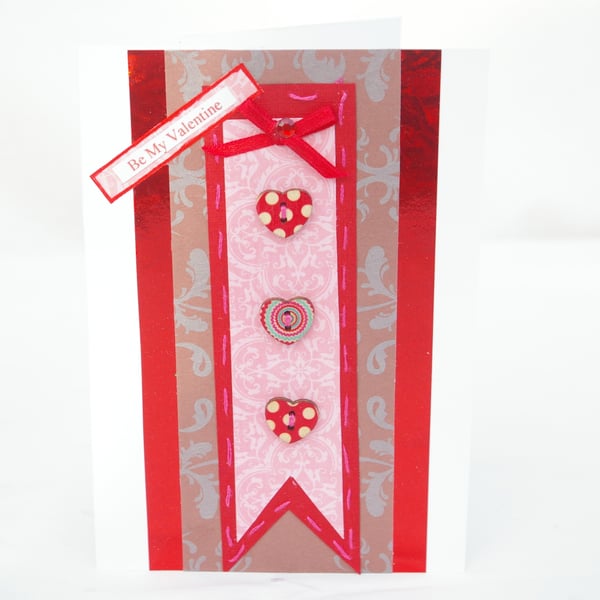 Valentine's Day Card with button hearts