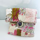 Pretty fabric pouch in pastel colours, make up purse
