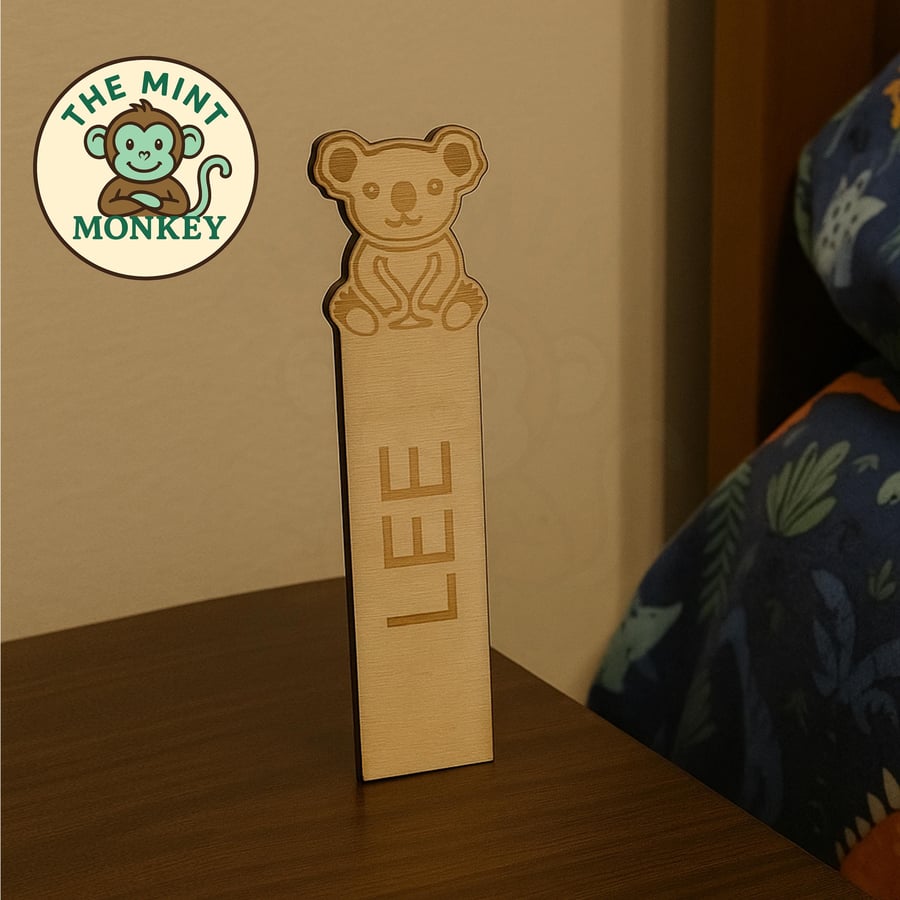 Personalised Koala Bookmark Custom Engraved Name Gift for Book & Koala Lovers