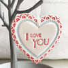 Small Ceramic heart decoration I Love You