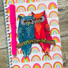 Stunning Handmade Quilled Owls Notebook & Pen Set  Size A5 