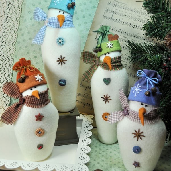 PDF - Sprinkles & Snowflake Snowman Felt Pattern - Christmas Decorations