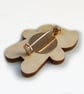 Sad Gingerbread Man Wooden Brooch - Image 4