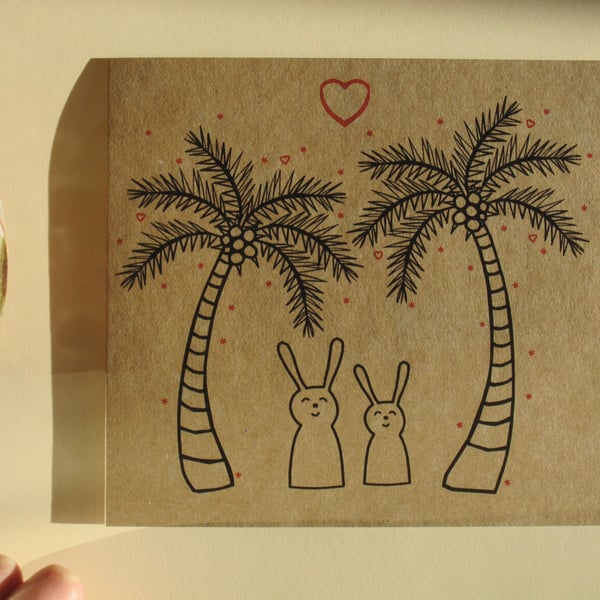 Love Bunnies standard size greetings card