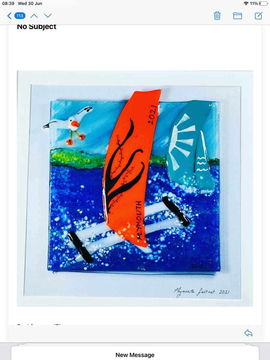 Sailing Fused glass Sail g p picture