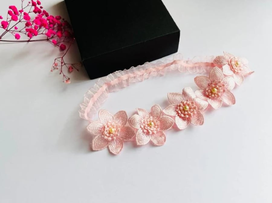 42cm Pink Baby Headband, Baby Shower Gift, Pink Girl Hair Accessories  EH002