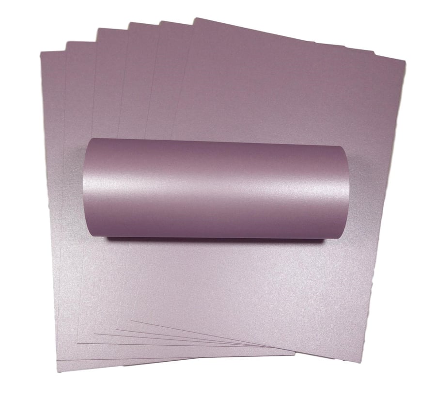 10 Sheets A4 Lilac Shimmer Pearlescent Double Sided Card Quality 300gsm