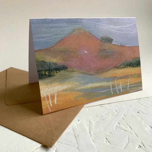 Red mountain - Peak District greeting card