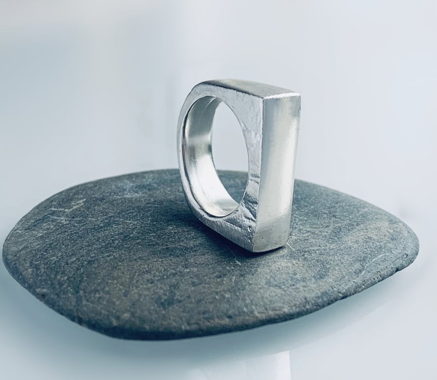 Recycled HANDMADE sterling silver ring