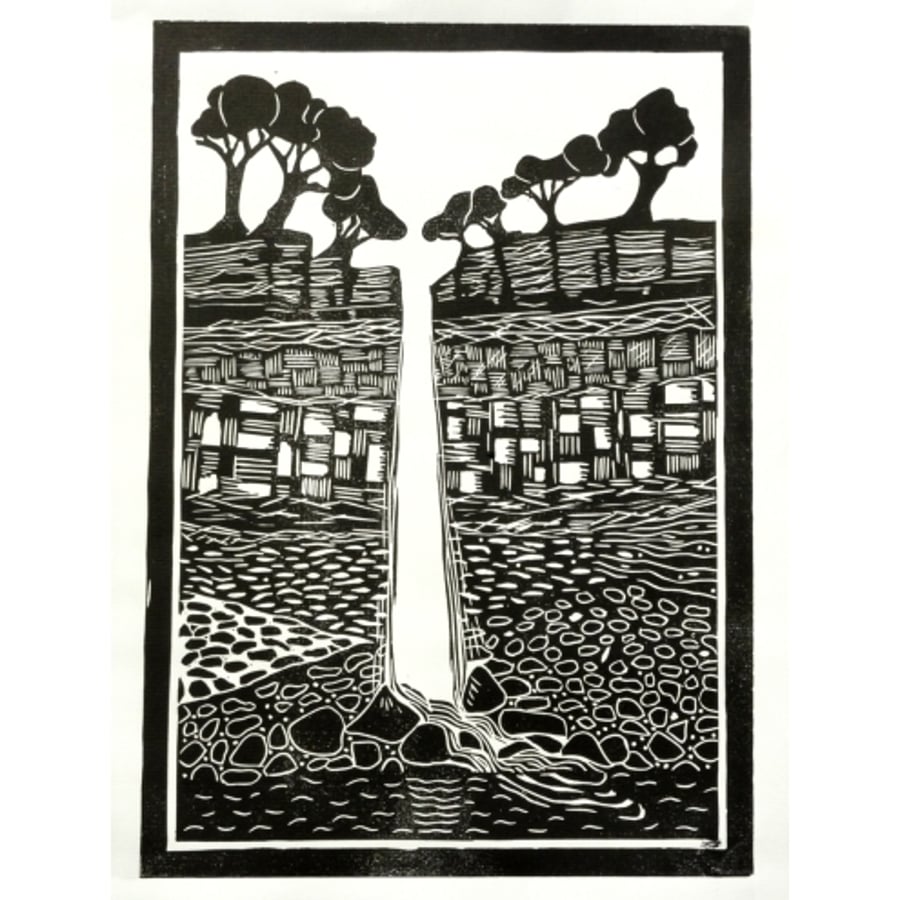 Original lino print "Hardraw Force"