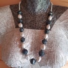 Striking black and white necklace