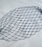 French Navy Vintage Waffle Weave 1940's - 1950's Style Soft Birdcage Veil - Image 4