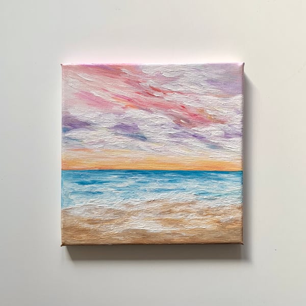 Original acrylic colorful landscape and seascape painting