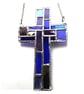 Cross Suncatcher Stained Glass Patchwork Blue Purple Handmade  - Image 4
