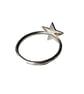 Star Signet Ring Sterling Silver .925 Jewellery Gift Hammered Band UK Size P - Image 5