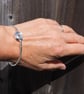 Hallmarked sterling silver bangle bracelet, spiral silver bangle hammered silver - Image 9
