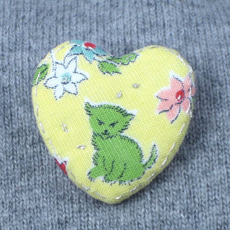 Heart-shaped Kitten Brooch- Buy One get One Free!