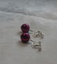  Clip on cerise pearl earring - Image 2