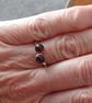 Silver twig double garnet ring - Image 5