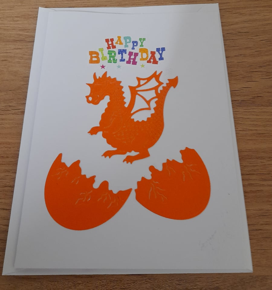 HAPPY BIRTHDAY DRAGON CARD.