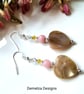 Mother of Pearl & Quartzite Earrings Silver Plate - Image 9