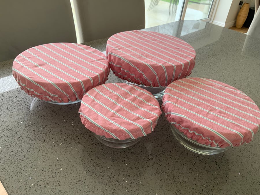Perfectly Imperfect, Fabric Bowl Covers, Set of 4, Eco Bowl Covers