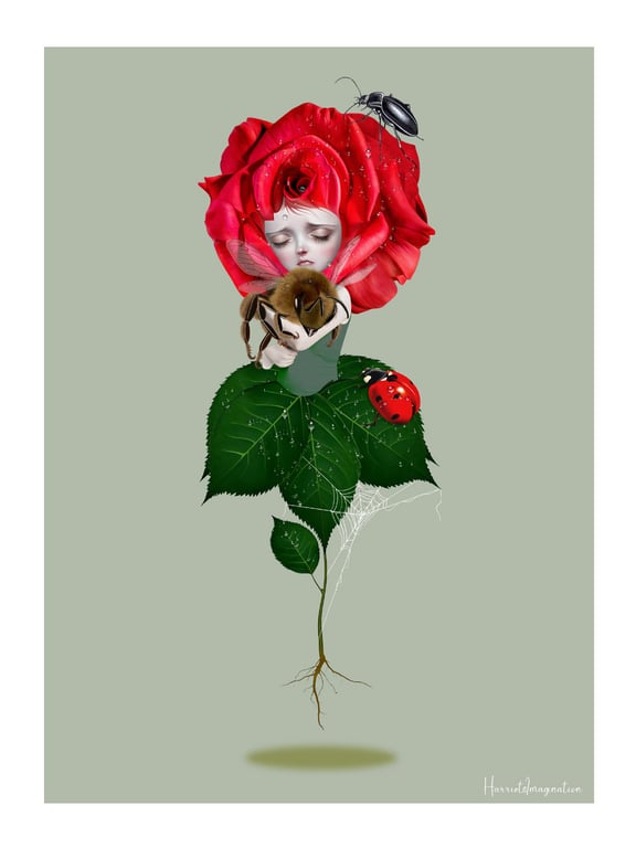 Surreal Flower Art Print - Remember Me Rose