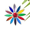 Stained Glass Daisy Suncatcher Handmade Hanging Decoration - Multi Vibrant 