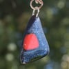 Fused Glass Bag Charm or Key Fob - BC04