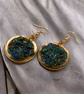 Chrysocolla Copper Geode Earrings - Free Postage - Image 2