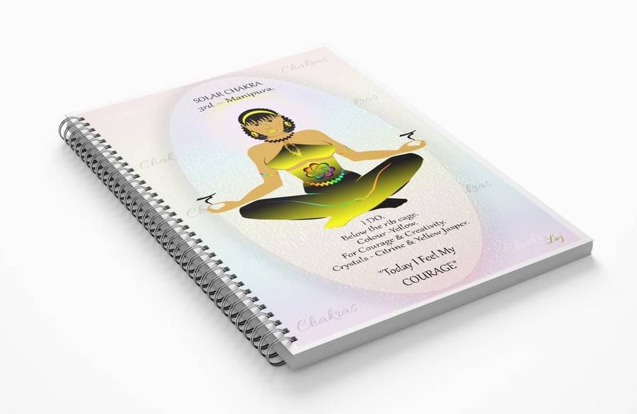SOLAR CHAKRA - Yellow - Manipura. Journal Gift Set. Affirmation & FREE Bookmark