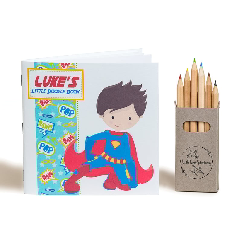 Personalised Superhero Supergirl Doodle Book