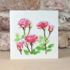 Ecofriendly Blank Card Pink Roses
