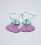 Pastel drop earrings in lilac and green - Image 3