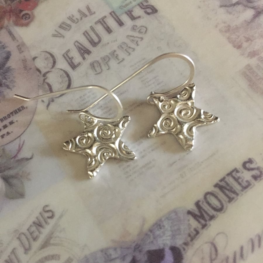Silver Star earrings