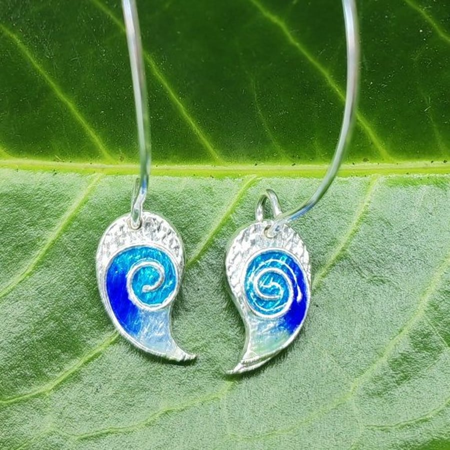 Fine silver and enamel earrings 
