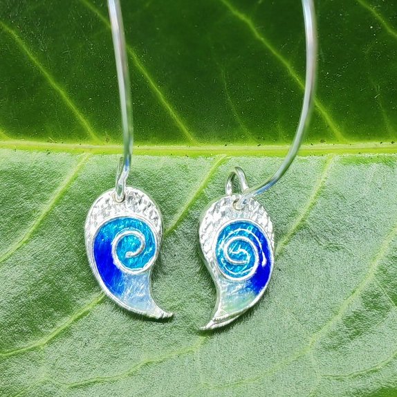 Fine silver and enamel earrings 