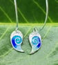 Fine silver and enamel earrings 