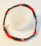 Red Bamboo Coral & Hematite Bracelet With Swarovski Crystals - Handmade In Devon - Image 6