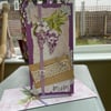 Wisteria decoupaged flowers mixed media Mother's day card