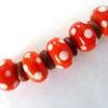 orange spot lampwork beads