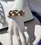 Beige Bead and Black Haematite Memory Wire Bracelet - Image 3