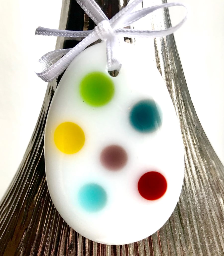 Glass Polka Easter Egg Decoration