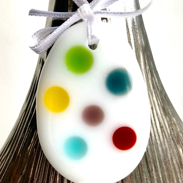 Glass Polka Easter Egg Decoration